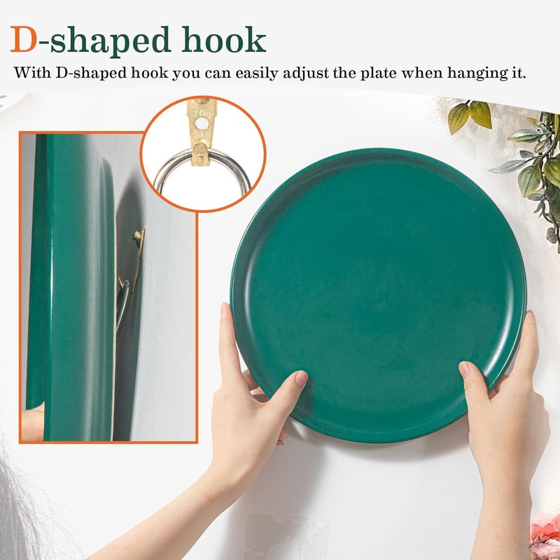 LINGTONG 20 Pack Plate Hangers for The Wall, Premium Adhesive Picture Hangers, Invisible Wall Plate Hanger for Displaying Plates - Image 4